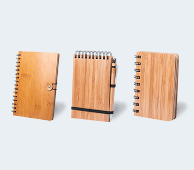 Caderno capa em bambú - Personalizado a Preços Imbatíveis