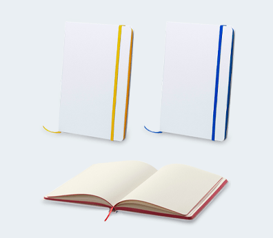 Caderno com lateral colorida