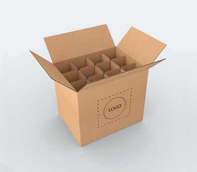 Bottle Cardboard Boxes with Dividers Customised with your design