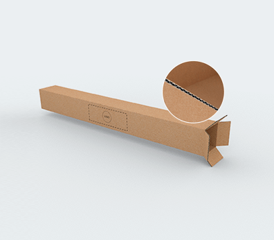 Cajas de cartón de pared simple para productos largos con apertura superior