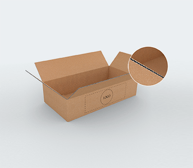 Cajas de cartón horizontales de pared simple de tamaño mediano