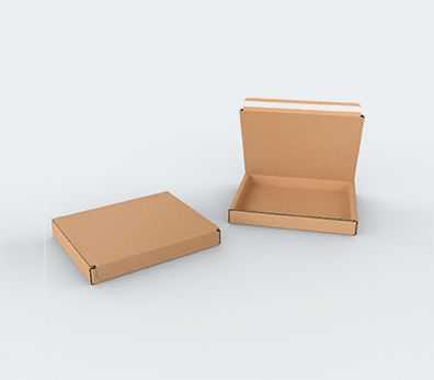 Single Wall Cardboard Postal Boxes with Adhesive Lock for Flat Products Customised with your design