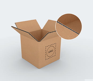 Cajas de cartón de pared simple con base cuadrada