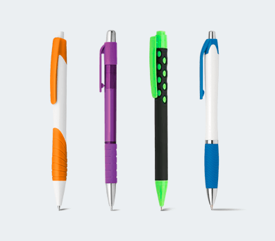 Plastic grip pen with rubber detail Customised with your design