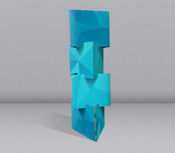 Espositore verticale a cubi di cartone
