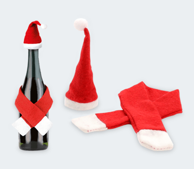 Vánoční dekorace na vinnou láhev