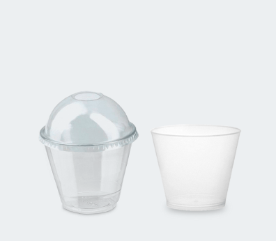 Transparent conical cup