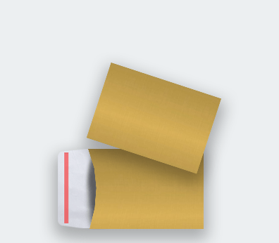 Manilla gusset envelope with adhesive closure