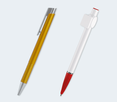 Pen met een kunststof drukmechanisme