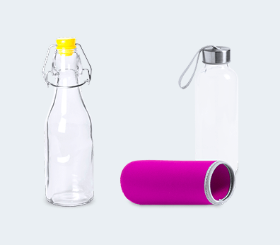 Bottiglia d'acqua di vetro