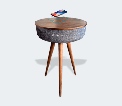 Table with speaker and wireless charger Customised with your design
