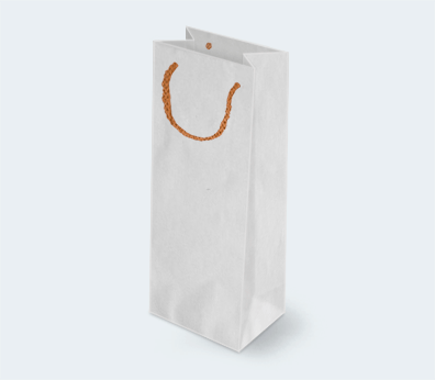 Bolsa de papel con asas de cordón para 1 botella
