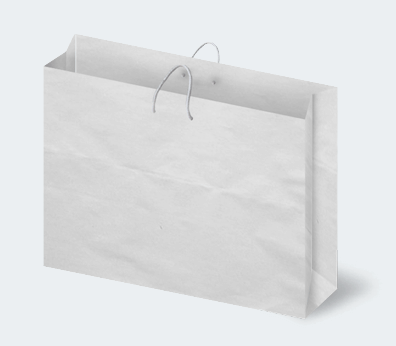 Bolsa de papel horizontal con asas de cordón