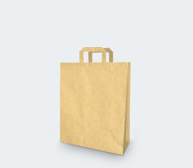 Høj papirbærepose med flade håndtag