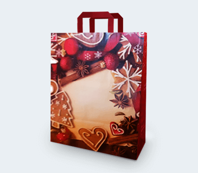 Bolsa de papel vertical con asas planas "Navidad"