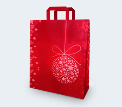 Bolsa de papel vertical con asas planas rojo "Noel"