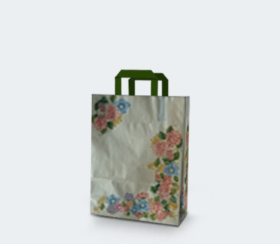 Sac de transport vertical en papier avec poignées plates "Printemps" Sac de transport vertical en papier avec poignées plates "Printemps"