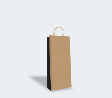 Sac de transport en papier avec poignées torsadées pour 1 bouteille personnalisés Sac de transport en papier avec poignées torsadées pour 1 bouteille