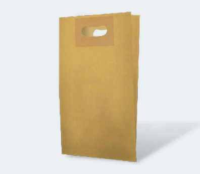 Bolsa de papel vertical con asas troqueladas