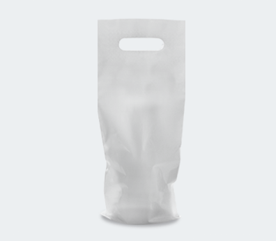 Bolsa de plástico con asas troqueladas para 1 botella